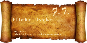 Flieder Tivadar névjegykártya